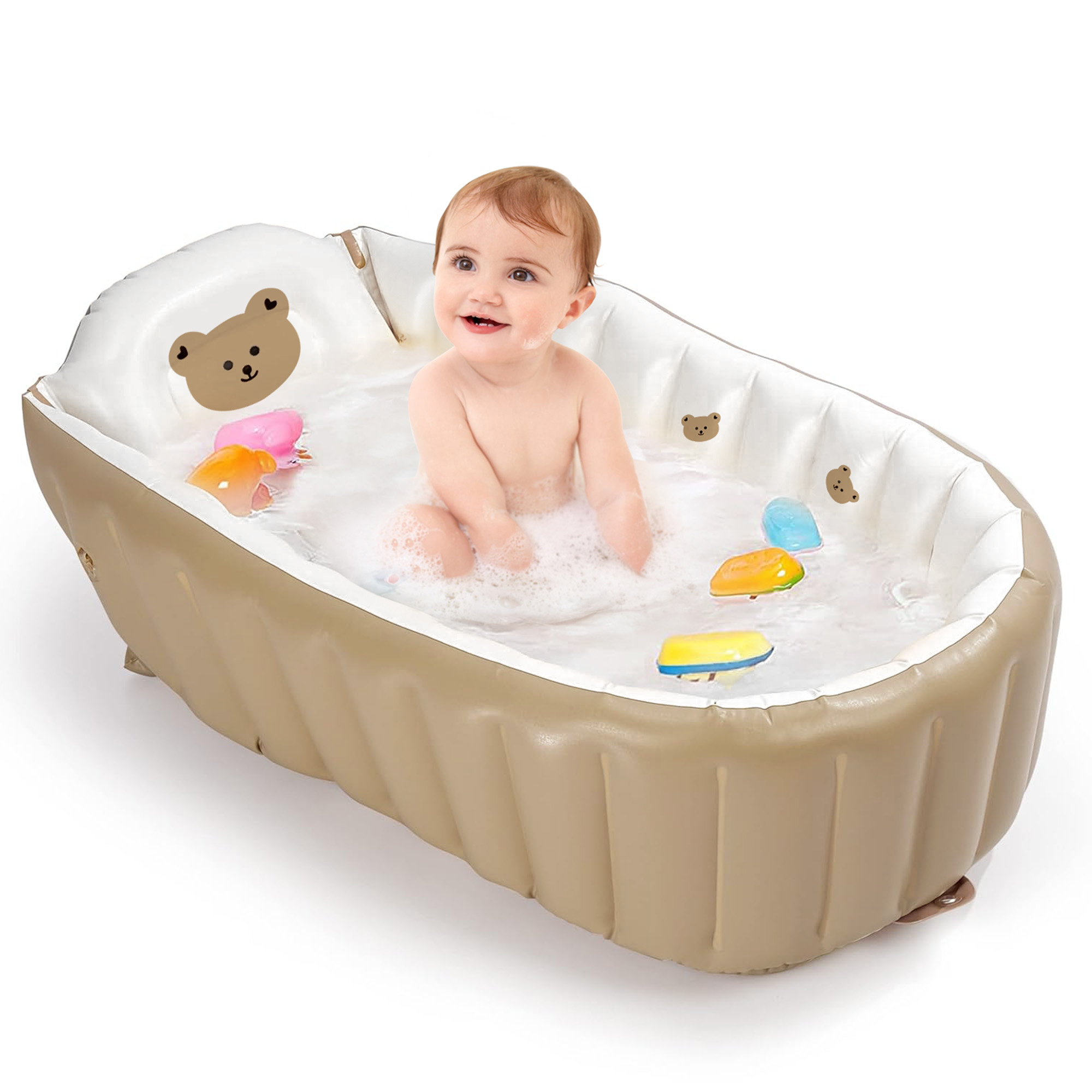 Morfone Inflatable Baby Bathtub, Portable with Air Pump photo 1