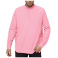 thumbnail image 1 of PEASKJP Men New Sweatshirt Stand Casual Button Solid Color Men Sweatshirt Top(Pink,M), 1 of 5