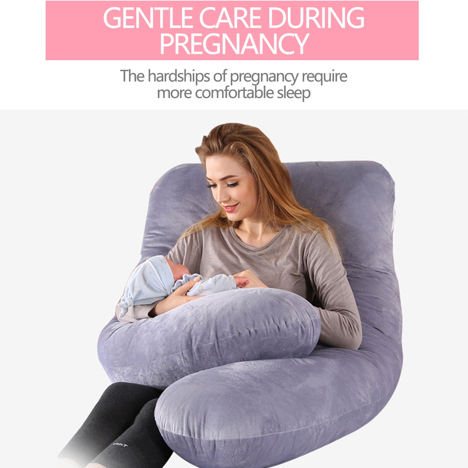 Tuphregyow Pregnancy Pillows, U-Shape Pillow – Pregnancy Pillows For Sleeping – Body Pillows For Adults, Maternity Pillow And Pregnancy Must Haves Black
