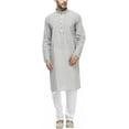 thumbnail image 1 of Royal Kurta Mens Grey Linen Kurta Pyjama Set, 1 of 1