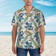thumbnail image 2 of Sikiie Dinosaurs And Leaves Print Men's Hawaiian Shirt, Summer Beach Button Pocket Short Sleeve T-Shirt,XX-Large, 2 of 7