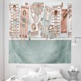 thumbnail image 1 of Summer Tapestry, People Sunbathing by the Pool Swimming Beach Holiday Relax Hipster Graphic, Fabric Wall Hanging Decor for Bedroom Living Room Dorm, 5 Sizes, Pale Teal and Coral, by Ambesonne, 1 of 1