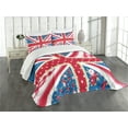 thumbnail image 3 of Ambesonne Shabby Flora Quilted Bedspread Set 3 Pcs, British Flag Floral, Queen Size, Multicolor, 3 of 5