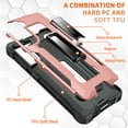 thumbnail image 2 of Samsung Galaxy S21 FE Case, Rosebono Hybrid Slim Colorful Armor Shockproof Impact Resistant Protective Cover Case With Kickstand For Samsung Galaxy S21 FE (Rose Gold), 2 of 8