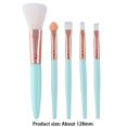 thumbnail image 3 of Juego de brochas de maquillaje portátil de 5 uds, brocha para base de sombra de ojos de nailon suave (azul) Ygjytge Cuidado Belleza, 3 of 5