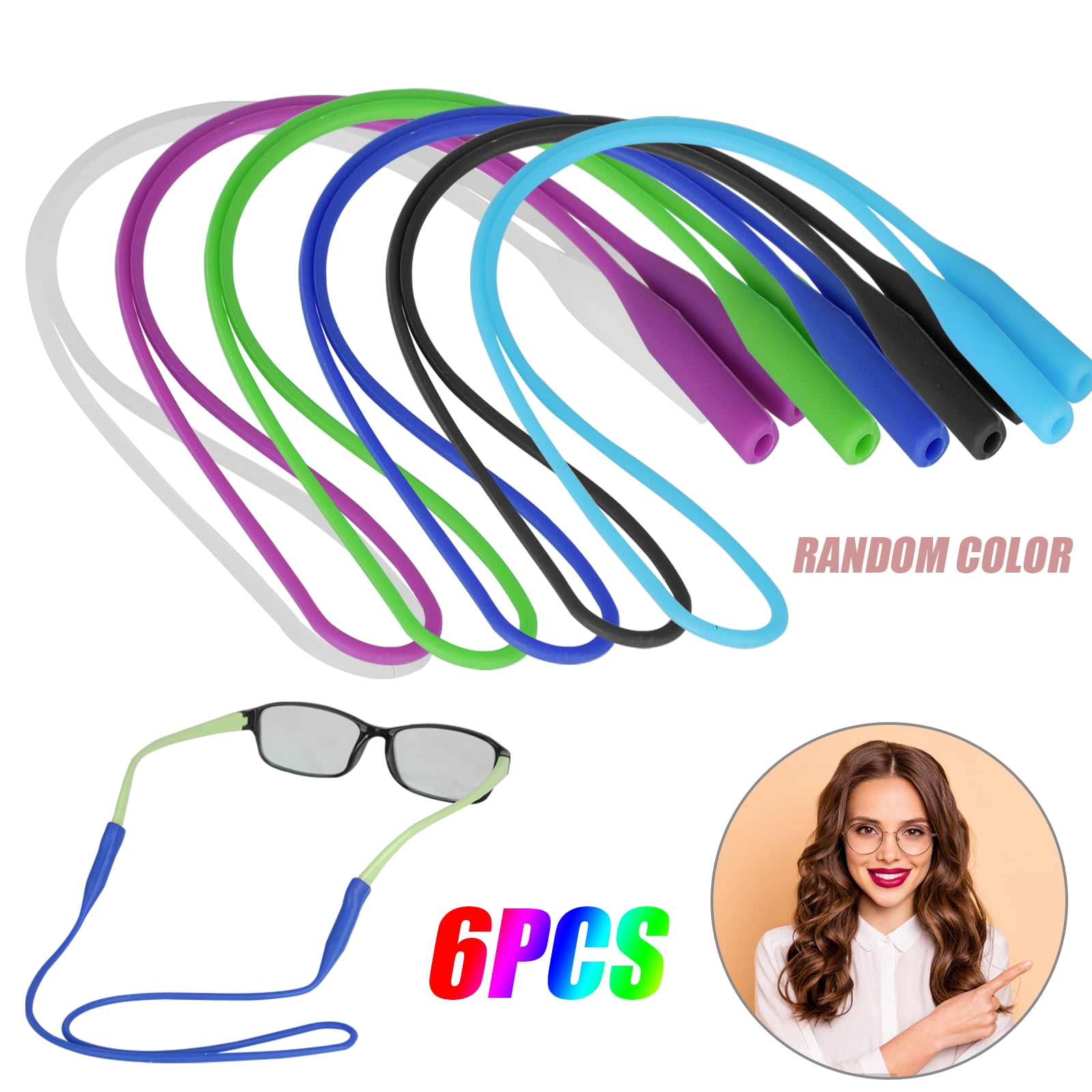 2X Silicone Elastic Eyeglasses Straps Glasses Chain Sports Band Cord Holder 