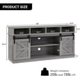 thumbnail image 2 of Furrnook TV Stand Sliding Barn Door Modern&Farmhouse Wood Entertainment Center, Storage Cabinet Table Living Room with Adjustable Shelves for TVs Up to 65" (Gray, Farmhouse with Open Shelf), 2 of 9