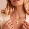 thumbnail image 4 of APSVO 18K Gold Plated Cross Necklaces for Women Cross Pendant Chain Catholic Religious Christian First Communion Birthday Easter Basket Stuffers Jewelry Gifts Adults Age Ideas, 4 of 5