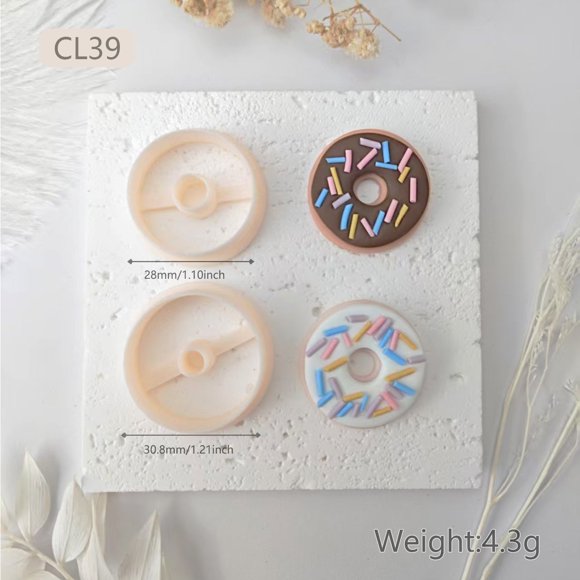 Molde for hacer pendientes de cerámica blanda, galleta donut de alta precisión, herramienta manual DIY, molde for recortar