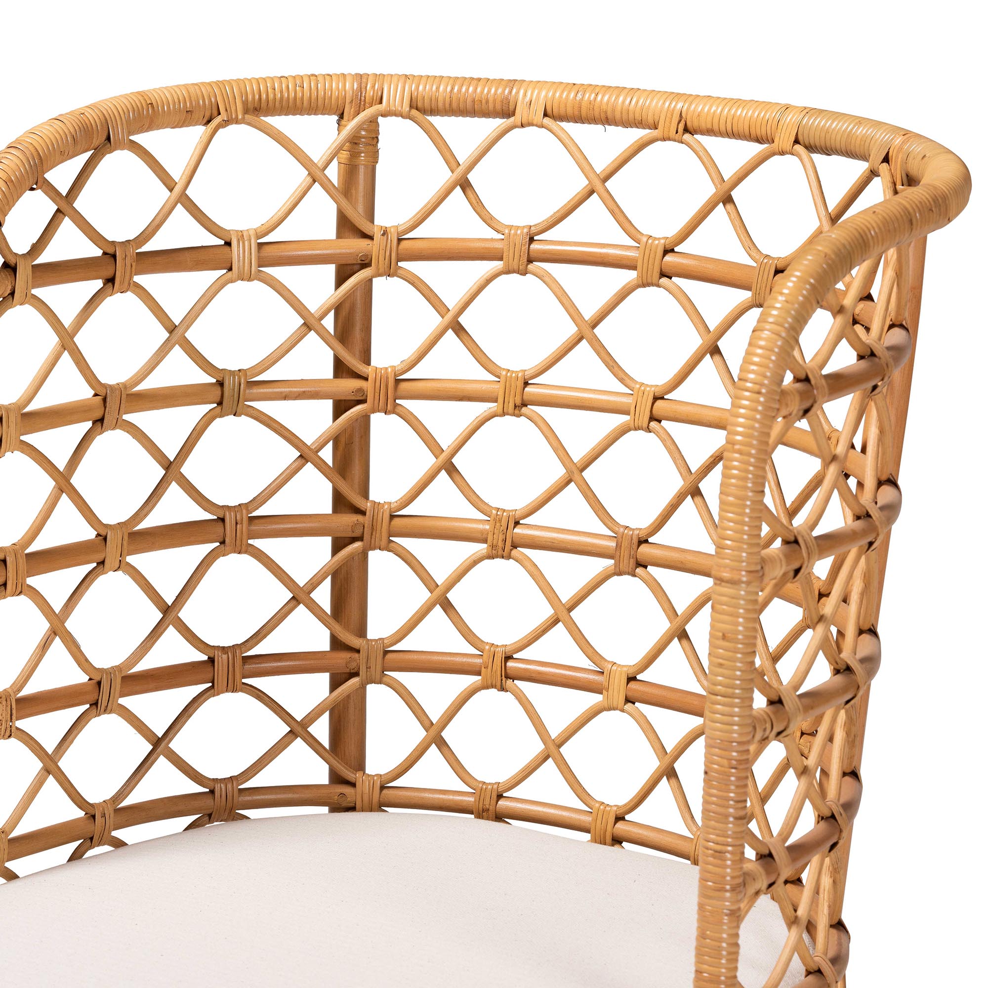 bali & pari Tania Boho Accent Chair, Light Honey