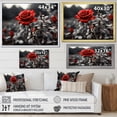 thumbnail image 4 of Designart "Greyscale with a Red Rose" Spiritual Floater Framed Wall Art Print, 4 of 7