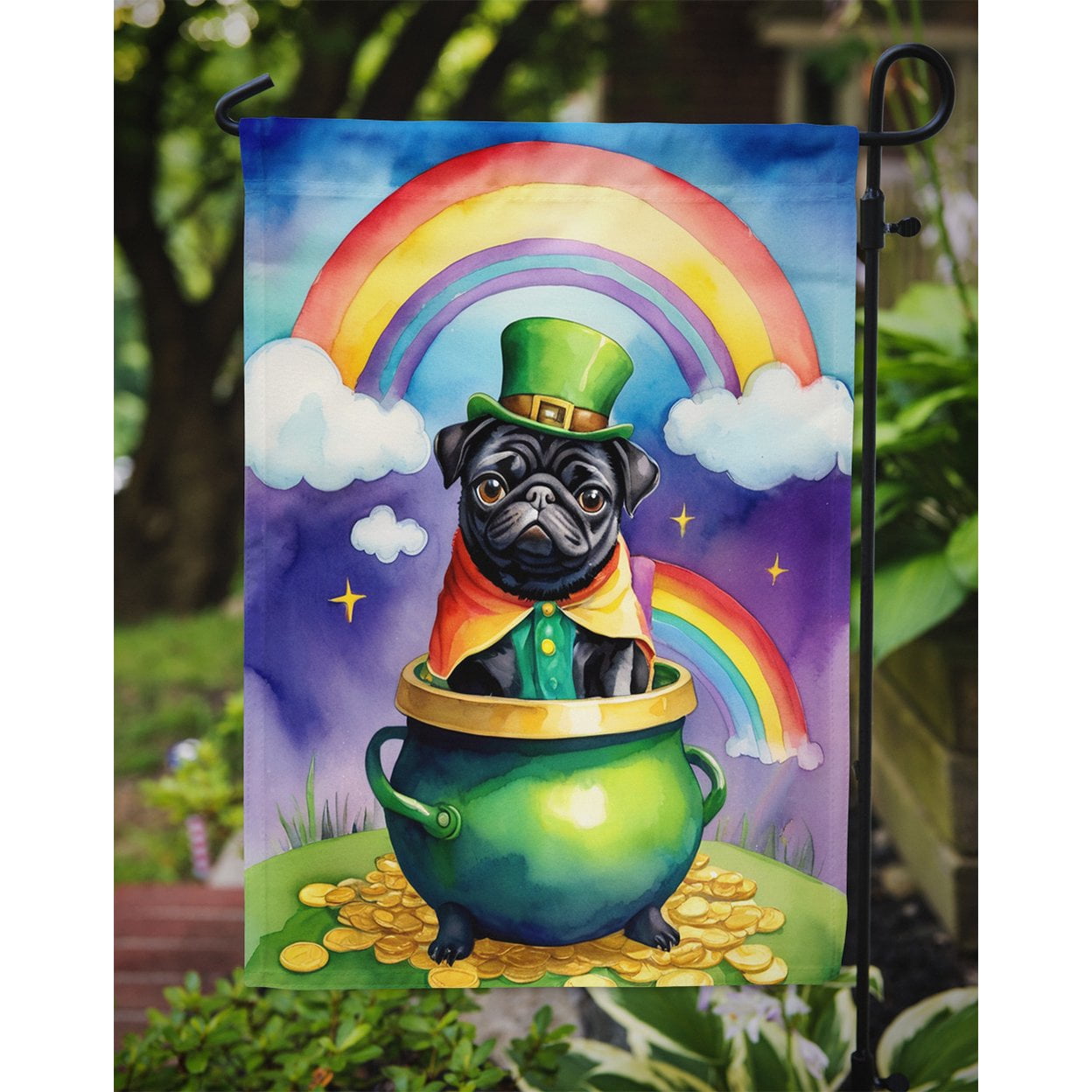 Pug St Patrick's Day Garden Flag 11.25 in x 15.5 in