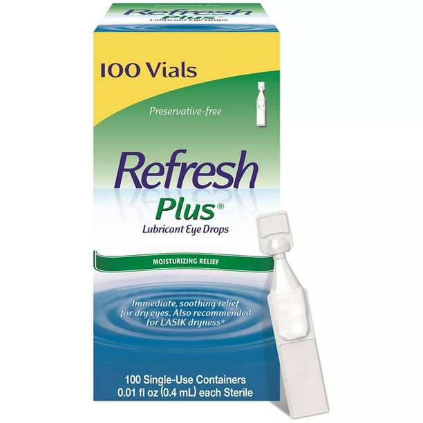 Refresh Plus Eye Drops SingleUse Vials 100 Count .