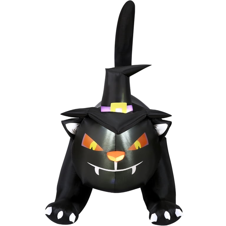 Hyper Pet Halloween Black Cat Bumpy Palz Ball - Squeaky Plush Dog Toy For Small Dogs