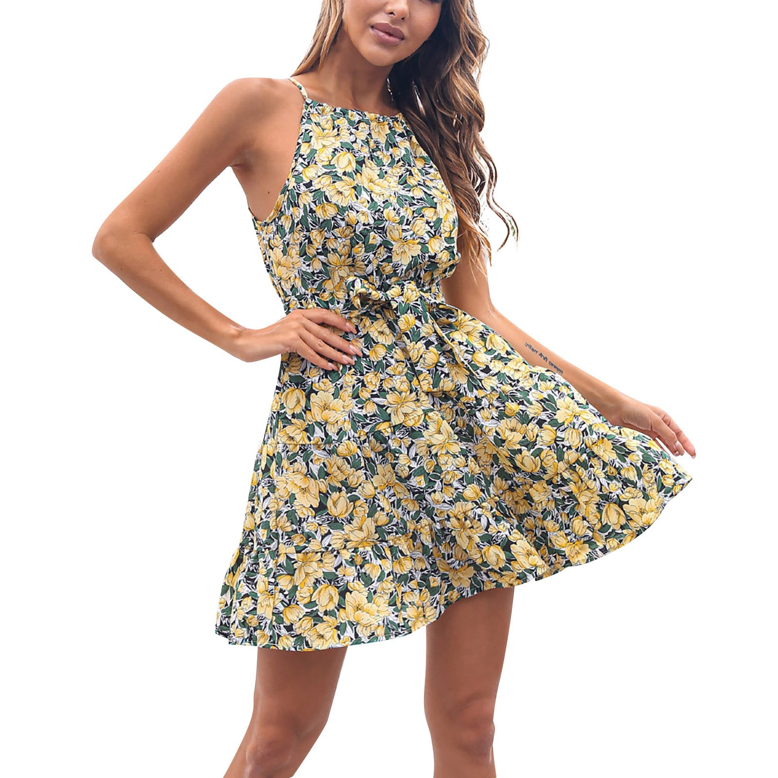 halter neck skater dress uk