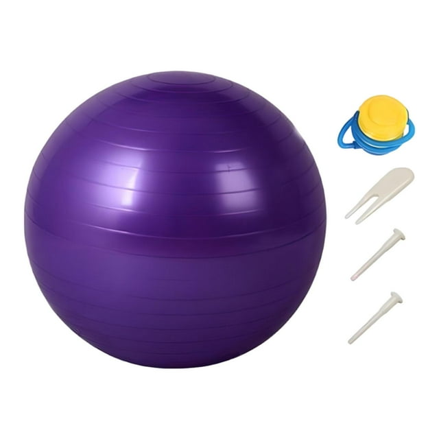 S SERENABLE Exercise Ball Back Support Pilates Ball, Versatile, Anti Slip Inflator Included Stability Training Thickened Home Gym Workout violet 65cm