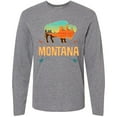 thumbnail image 3 of Inktastic Montana Gift Buffalo Silhouette Long Sleeve T-Shirt, 3 of 5