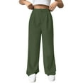 thumbnail image 2 of BLOCLOALO Dress Pants Baggy Pants Womens Casual Wide Leg Dress Pants High Waist Tailored Down Trousers with Pockets Wide Leg Pants Palazzo Pants Comfortable Pants A L, 2 of 8