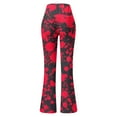 thumbnail image 4 of HAXMNOU Women Tie-Dyed High Waist Flare Wide Leg Chic Trousers Bell Bottom Yoga Pants Flare Leggings Flare Jeans For Pockets Red XL, 4 of 6