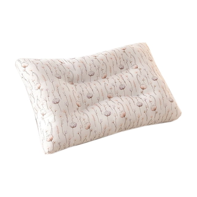 Neck Pillow for Side Sleepers Ultra Soft Cotton Neck Protection Pillow wtih Floral Print, Measuring 23.6 X 15.7 Inches