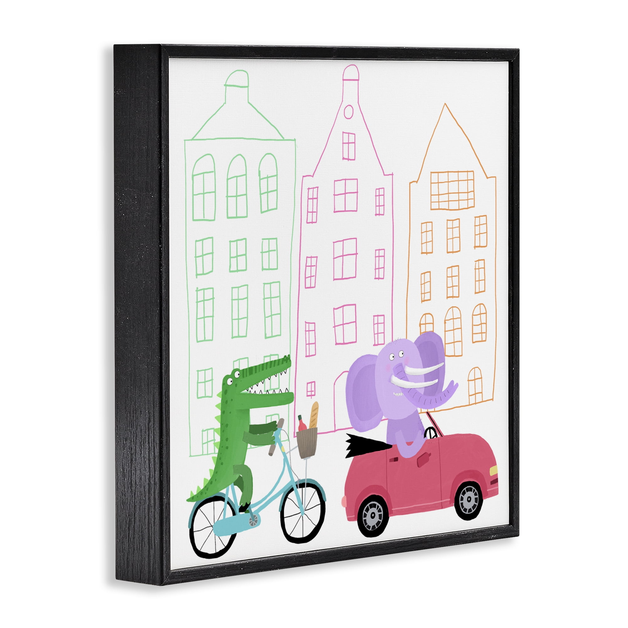 Stupell Industries Amsterdam Buildings & Animals Black Framed Giclee Art, design by Carla Daly