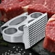 thumbnail image 1 of Mazo ablandador de carne de aleación de zinc y aluminio | Utensilio de cocina plateado para carnes y aves | Mango anular ergonómico | Herramienta para ablandar carne, apta para uso alimentario, 1 of 6