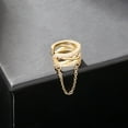 thumbnail image 1 of TIMIFIS Rings For Women Geometric Chain Without Ear Hole Ear Clip Inlaid Zircon High-end Cold Wind Personality Earrings Valentine'S Day Gift, 1 of 6