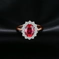 thumbnail image 7 of Jewelrypalace Princess Diana Kate Middleton Gemstone Birthstone Red Ruby Halo Statement Engagement Rings for Women, 14K Rose Gold Plated 925 Sterling Silver Size 7, 7 of 7