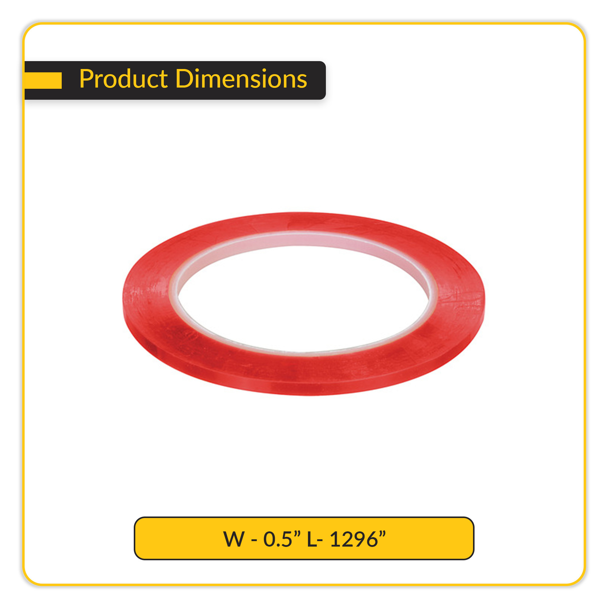Brixwell QITO-002 Double Sided Tape, 3M Size 1296" Width 0.5"