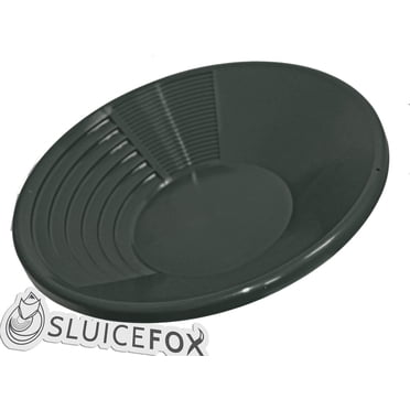Sluice Fox Sluice Fox Gold Pan with Dual Riffle Set; batea para oro spiral gold finishing pan; gold rush prospecting supplies for your gold panning kit; 15 inch Black