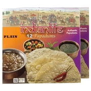 Indianlife 12 Papadums 120 Grams Plain (2-Pack)
