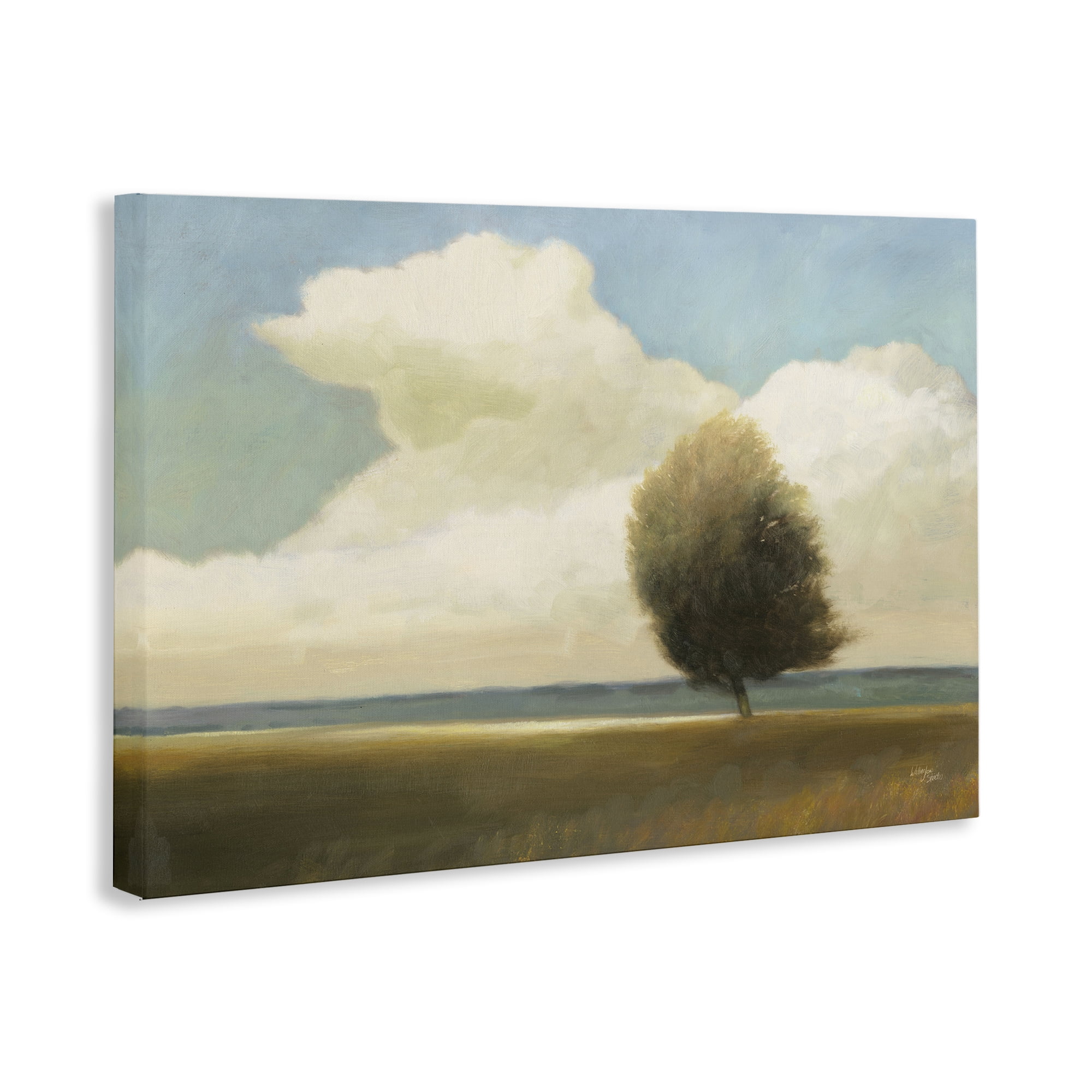 Stupell Industries Windblown Tree Landscape Landscape & Nature Painting Wrapped Canvas Art Print Wall Art, 45 x 30