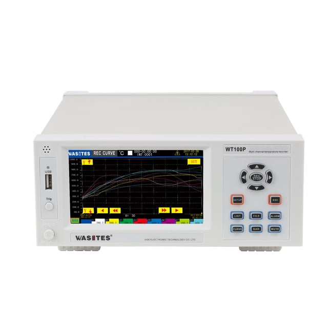 Wasites 8 Channels Temperature Recorder With 5-Inch Ips Color Display Bar And Curve Chart -200℃~1820℃ Multifunction Industrial Temperature Data Logger Supports Kjetnsrb Thermocouples For Mo