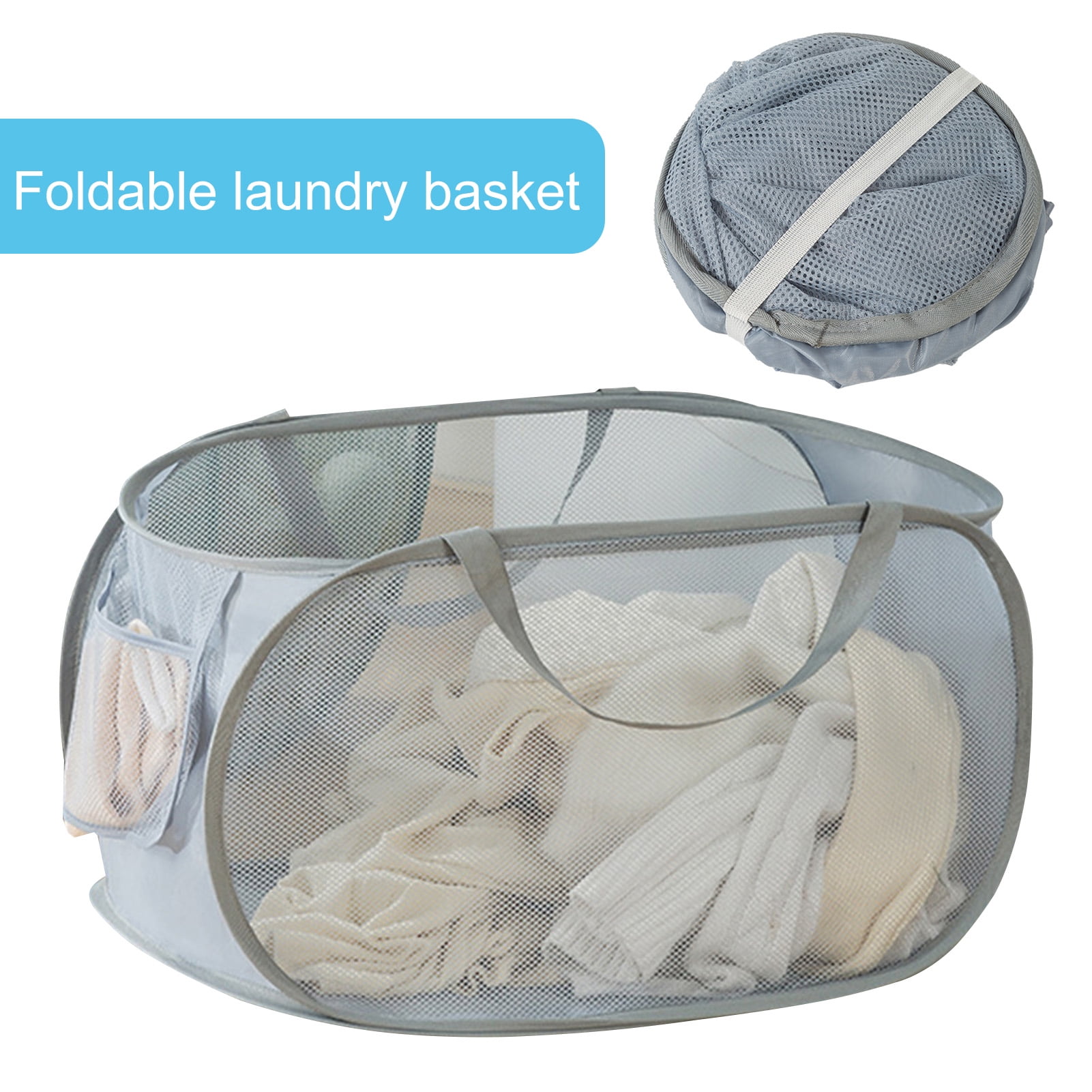 Honrane Foldable Mesh Laundry Hampers 2Pack Large with Handles