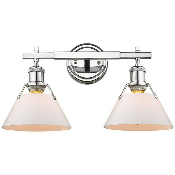 Beaumont Lane 2 Light Steel Opal Glass Vanity In Chrome Com Light Steel Opal Glass Vanity, 2 Bulb Chrome Vanity Light