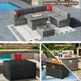 thumbnail image 2 of Sunmthink 8 Pcs Patio Conversation Sets with Fire Pit Table,Outdoor Funituire Sets Grey, 2 of 5