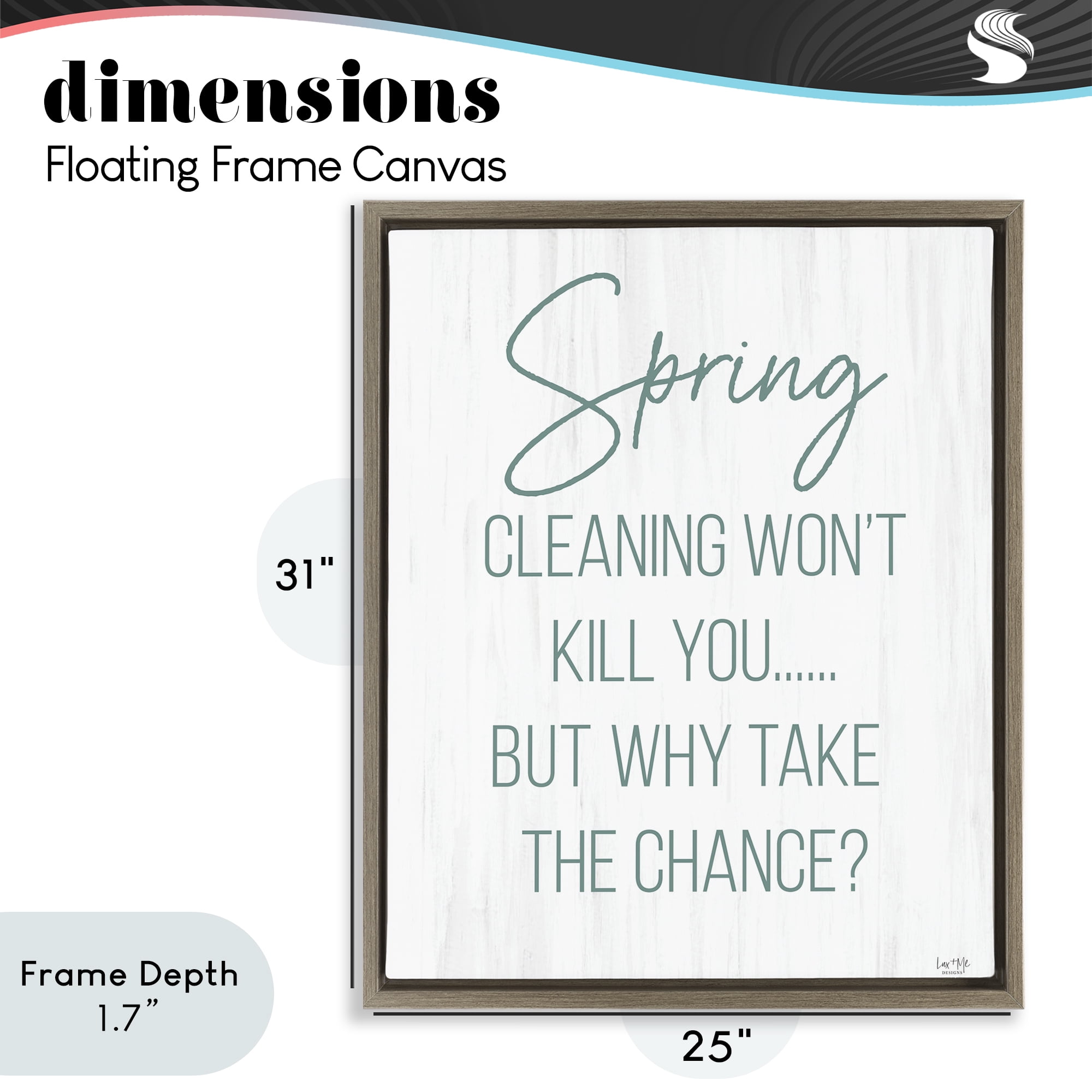 Stupell Industries Spring Cleaning Won't Kill You Brown Framed Floater Canvas Wall Art, design by Lux + Me Designs