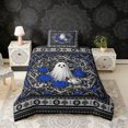 thumbnail image 2 of Erosebridal Spooky Ghost Twin Bedding, Bohemian Aztec Mandala Duvet Cover Set, Black Gray Blue, Black Reversible 2pcs, 1 Duvet Cover and 1 Pillowcase (No Comforter), 2 of 6
