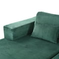 thumbnail image 4 of 86.6" Oversized Double Chaise Lounge Chair Indoor with 2 Pillows, Modern Upholstered Corduroy Double Sofa Bed, Comfy Corduroy Fluffy Sleeper Sofa Couch for Living Room, Apartment, Office, Green, 4 of 9
