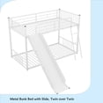 thumbnail image 2 of Metal Bunk Bed with Slide, Twin over Twin, White, 2 of 10