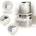 thumbnail image 3 of Support de Mini-Frigo avec 3 Rangements, Armoire de Mini-Frigo, Table de Frigo pour Boissons, Plateau Robuste 21,3 Pouces L* 22,7 Pouces L, pour Dortoir Appartement Bureau Chambre Blanc HB01BXW, 3 of 7