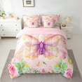 thumbnail image 2 of Castle Fairy Pink Purple Golden Butterfly 7-Piece Bedding Comforter Set for Teens Women Men,Abstract Gradient King Bedding Sets,Floral Rose Ultra Soft Bed Sheets,Breathable Home Decor, 2 of 8