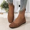 thumbnail image 6 of Miluxas Women's Polka Dots Ballet Flats Closed Square Toe Slip On Flat Shoes Brown 9.5(43), 6 of 9