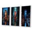 thumbnail image 3 of Designart "Urban Icon Red Telephone Booth I" Cityscapes Framed Wall Art Set Of 3 - Red Telephone Booth Frame Gallery Set For Office Decor, 3 of 6