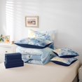 thumbnail image 6 of Erosebridal Vintage Dragonfly 7-Piece Twin Bedding,Elegant Flower Bedding Comforter Set,White Blue,Navy Blue Reversible, 6 of 7