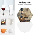 thumbnail image 6 of Fuzoiu Vintage Nautical Lighthouse Print Leather Coasters Set,Drink Coasters Set of 4,for Tabletop Protection, Durable PVC Coasters,Home Décor and Housewarming Gift-Hexagon, 6 of 6