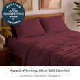 thumbnail image 2 of Mellanni 5-Piece Iconic Split King Bedsheet Set - Microfiber, 16" Deep Pocket, Cooling, Wrinkle, Fade, Stain Resistant, Burgundy, 2 of 6