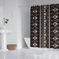 thumbnail image 2 of Brown Striped Geometric Pattern Shower Curtain 84"x72" ,Bathroom Decorative Shower Curtains Set with 12 Hooks,Modern Waterproof Washable Shower Curtain, 2 of 6