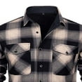 thumbnail image 3 of FDGIU ‌Men's Winter Flannel Shirt Jacket - Heavy Thick Sherpa Lined Button Outwear, 3 of 4