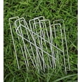 thumbnail image 5 of 50-Pack Silver Galvanized Garden Staples - 6-Inch Metal Tent Stakes, Heavy-Duty U-Shaped Pins For Sod Anchoring, Landscape Fabric, And Irrigation Tubing, 5 of 7